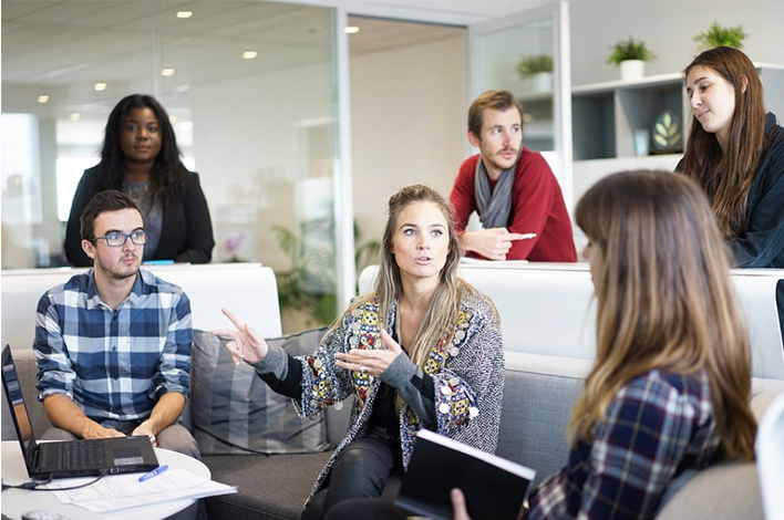 A group of people working